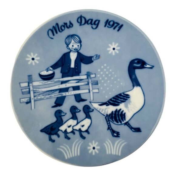 VTG Porsgrunds 1971 Mothers Day Plate Mors Dag Norway Collectors 2nd Issue - Picture 1 of 6